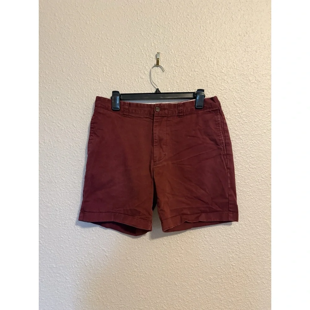 J.CREW Men's Mercantile Flex Shorts Maroon, Size 33, Excellent Condition